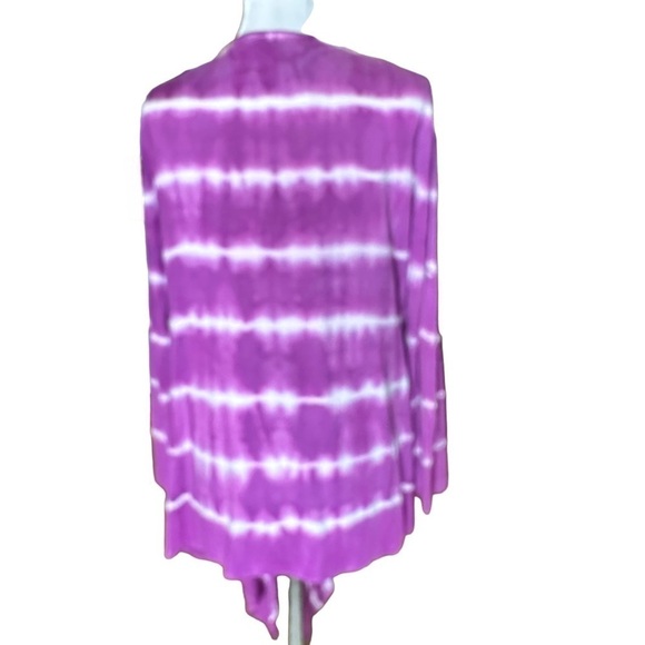 Soft Surroundings Set-Sail Purple Tie Dye Topper Cardigan. Size Small - Picture 4 of 5